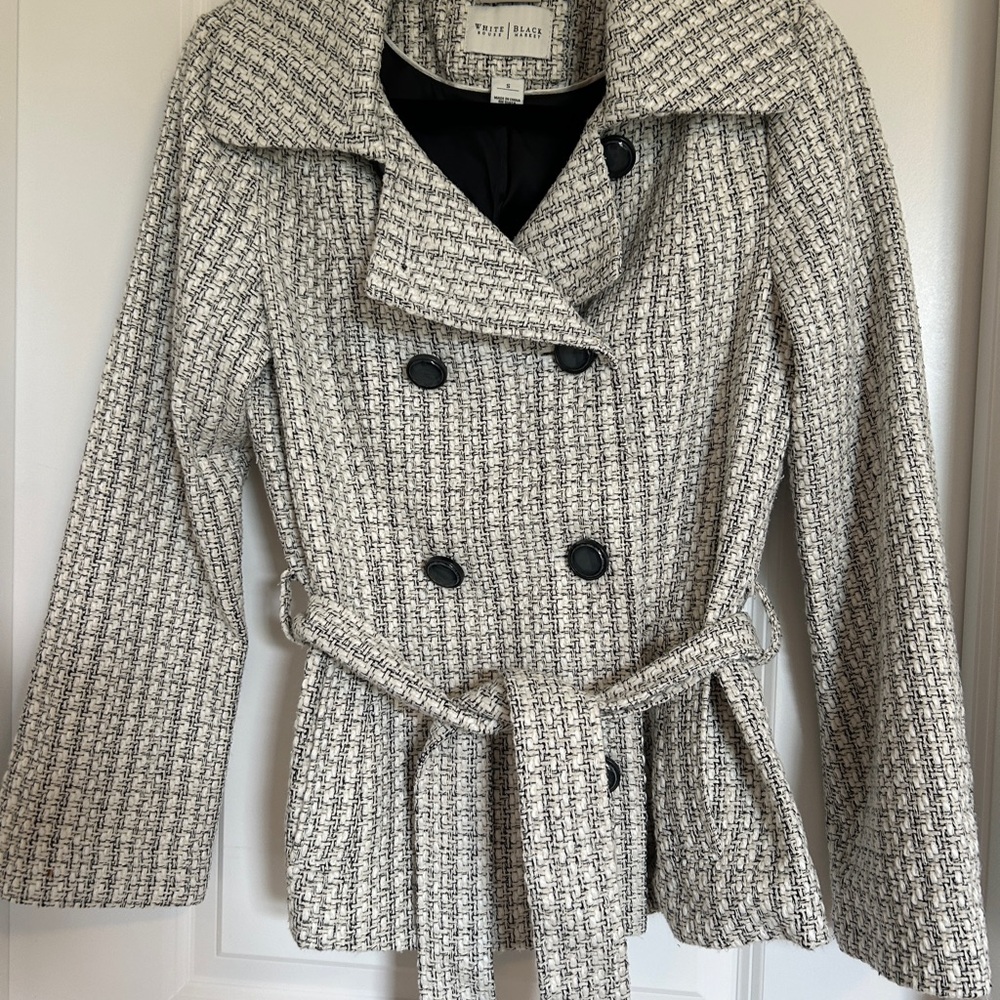 White House Black Market Women's Tweed Pea Coat